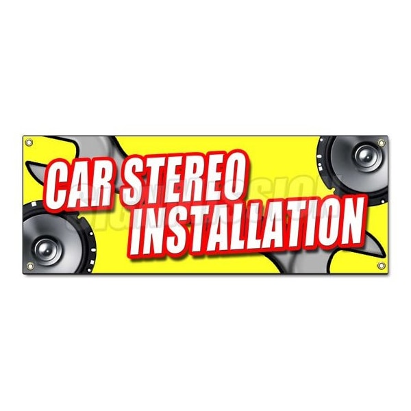 CAR STEREO INSTALLATIONBANNER SIGN sales service mp3 repair amps deck